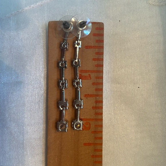 2” Faux Dangle Drop Pierced Earrings - Picture 2 of 4